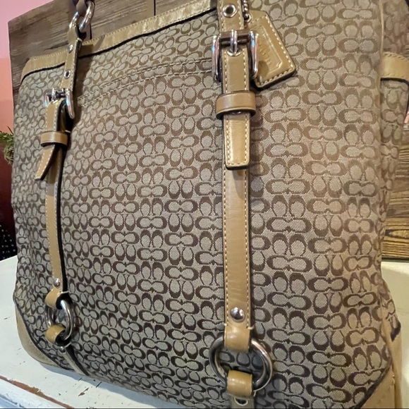 Coach Signature Gallery Mini C Khaki Large Carryall Tote Bag NWOT - Picture 3 of 12